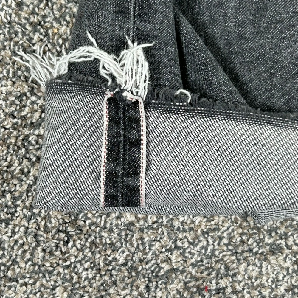 Levis 501XX‎ Selvedge Denim Skinny Jeans Distressed Hem Dark Grey Womens 29x22 - Picture 5 of 15